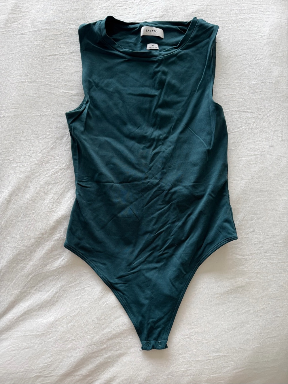 Aritzia Babaton Teal Green Sleeveless Bodysuit